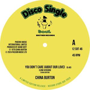 China Burton - You Don't Care About Our Love (RSD 2024) Vinyl 12"_5013993910398_GOOD TASTE Records