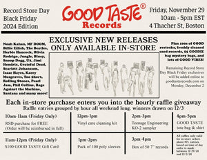 RSD Black Friday 2024 In-Store Event Details - GOOD TASTE Records