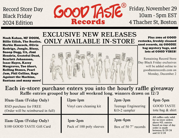 RSD Black Friday 2024 In-Store Event Details - GOOD TASTE Records