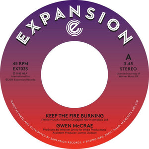 Gwen McCrae - Keep the Fire Burning Vinyl 7"_EX7035 7_GOOD TASTE Records