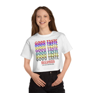 TASTE the Rainbow Women's Cropped T-Shirt_GOOD TASTE Records