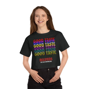TASTE the Rainbow Women's Cropped T-Shirt_GOOD TASTE Records