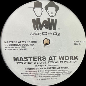 Masters At Work - It's What We Live... Vinyl 12"_MAW-2023 9_GOOD TASTE Records