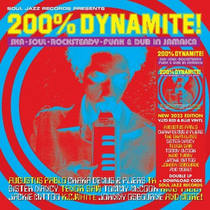 SOUL JAZZ RECORDS PRESENTS - 200% DYNAMITE! SKA, SOUL, ROCKSTEADY, FUNK & DUB IN JAMAICA (2LP/RED/BLUE VINYL) (RSD) Vinyl LP_5026328805177_GOOD TASTE Records
